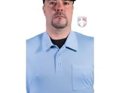 Smitty Vertical Stripe Umpire Shirt - Polo Blue -Baseball Gear S310 PB Collar