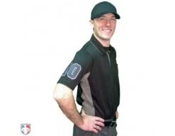 Smitty V2 Major League Replica Umpire Shirt - Black With Charcoal Grey -Baseball Gear S314 BK with N4 SUB GYBW