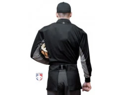 Smitty V2 Major League Replica Long Sleeve Umpire Shirt - Black With Charcoal Grey -Baseball Gear S315 BK Smitty V2 Major League Replica Long Sleeve Umpire Shirt Black with Charcoal Grey back cp