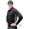 Smitty V2 Major League Replica Long Sleeve Umpire Shirt - Black With Charcoal Grey -Baseball Gear S315 BK Smitty V2 Major League Replica Long Sleeve Umpire Shirt Black with Charcoal Grey side