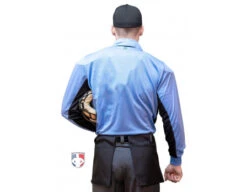 Smitty V2 Major League Replica Long Sleeve Umpire Shirt - Sky Blue With Black -Baseball Gear S315 SB Smitty V2 Major League Replica Long Sleeve Umpire Shirt Sky Blue with Black back cp 1