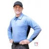 Smitty V2 Major League Replica Long Sleeve Umpire Shirt - Sky Blue With Black 1 Smitty V2 Major League Replica Long Sleeve Umpire Shirt - Sky Blue With Black -Baseball Gear S315 SB Smitty V2 Major League Replica Long Sleeve Umpire Shirt Sky Blue with Black side 1