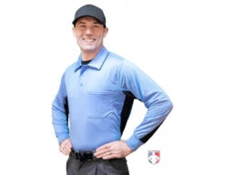Smitty V2 Major League Replica Long Sleeve Umpire Shirt - Sky Blue With Black