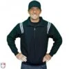Smitty Traditional Half-Zip Umpire Jacket - Black And White -Baseball Gear S320 BK Smitty Traditional Half Zip Umpire Jacket Black White Front View