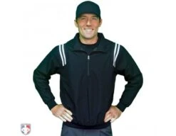 Smitty Traditional Half-Zip Umpire Jacket - Black And White