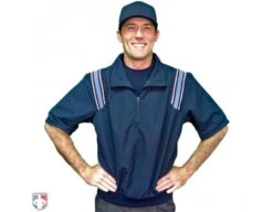 Smitty Traditional Half-Zip Short Sleeve Umpire Jacket - Navy And Powder Blue