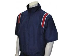 Smitty Traditional Half-Zip Short Sleeve Umpire Jacket - Navy And Red -Baseball Gear S324 N R W Smitty Traditonal Half Zip Short Sleeve Umpire Jacket Navy and Red 1