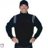 Smitty Major League Style Fleece Lined Umpire Jacket - Black And White -Baseball Gear S330 BK WH Smitty Major League Style Fleece Lined Umpire Jacket Black and White Front View 1
