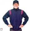 Smitty Major League Style Fleece Lined Umpire Jacket - Navy And Red -Baseball Gear S330 N R Smitty Major League Style Fleece Lined Umpire Jacket Navy and Red Front View 1