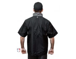 Smitty Major League Replica Convertible Umpire Jacket - Black With Charcoal Grey -Baseball Gear S340 Smitty Major League Replica Convertible Umpire Jacket Black with Charcoal Grey reverse no sleeves