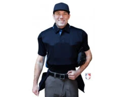 Baseball Gear 20 Baseball Gear -Baseball Gear S345 MN Smitty NCAA Softball Short Sleeve Body Flex Mens Umpire Shirt Midnight Navy plate Front