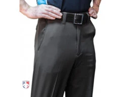 Smitty Performance Poly Spandex Charcoal Grey Flat Front Umpire Combo Pants With Expander Waistband