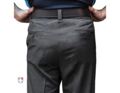 Smitty Performance Poly Spandex Charcoal Grey Flat Front Umpire Base Pants With Expander Waistband -Baseball Gear S356 Smitty Performance Poly Spandex Charcoal Grey Flat Front Umpire Base Pants back