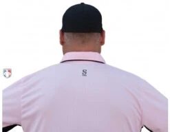 Smitty Major League Replica Umpire Shirt - Pink With Black -Baseball Gear SMITTY MAJOR LEAGUE REPLICA UMPIRE SHIRT PINK WITH BLACK BACK CLOSE UP