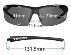Tifosi Track Sunglasses - Gloss Black / Smoke -Baseball Gear TIF TRACK GB Tifosi Track Sunglasses Gloss Black Smoke Dimensions