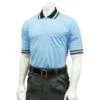Smitty Pro Knit Umpire Shirt - Powder Blue With Black Collar -Baseball Gear U126 300 Smitty Pro Knit Umpire Shirt Powder Blue with Black Collar Front View
