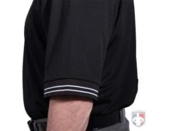 Smitty Pro Knit Umpire Shirt - Black -Baseball Gear U126 BK Sleeve