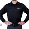Illinois (IHSA) Long Sleeve Umpire Shirt - Black 1 Illinois (IHSA) Long Sleeve Umpire Shirt - Black -Baseball Gear USA301ILL BK Illinois IHSA Long Sleeve Umpire Shirt Black front