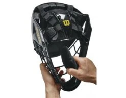 Wilson MLB Pro Stock Steel Umpire Helmet -Baseball Gear wta5801bl pro stock umpire helmet steel bl ye pads